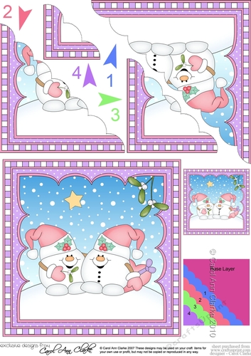 Christmas Snowball Sam Scalloped Corner Stacker