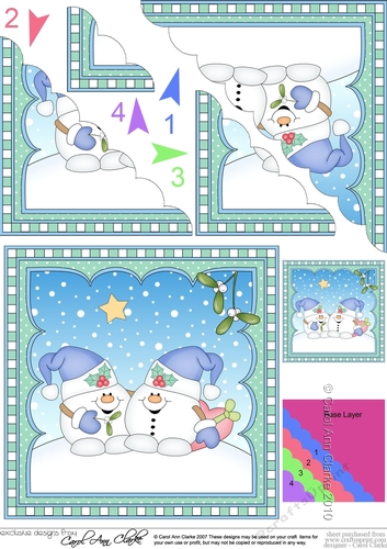 Christmas Snowball Sam Scalloped Corner Stacker