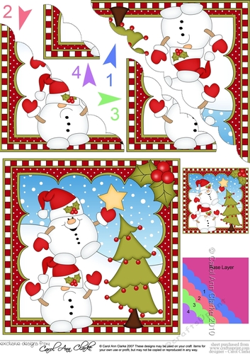 Christmas Snowball Sam Scalloped Corner Stacker