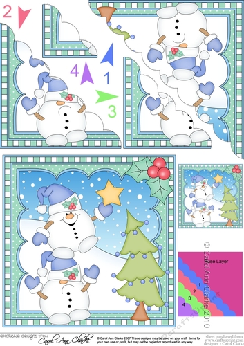 Christmas Snowball Sam Scalloped Corner Stacker
