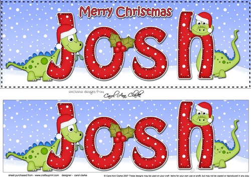 Large DL Merry Christmas JOSH 3D decoupage 