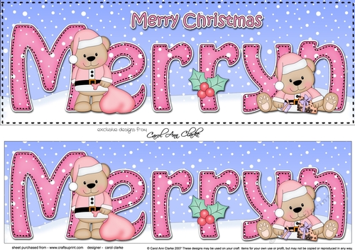 Large DL Merry Christmas MERRYN 3D decoupage 
