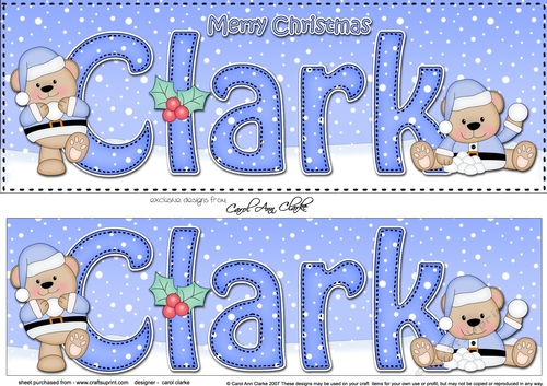 Large DL Merry Christmas CLARK 3D decoupage 