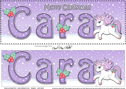 Large DL Merry Christmas CARA 3D decoupage 
