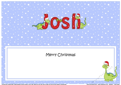 Large DL Merry Christmas JOSH insert