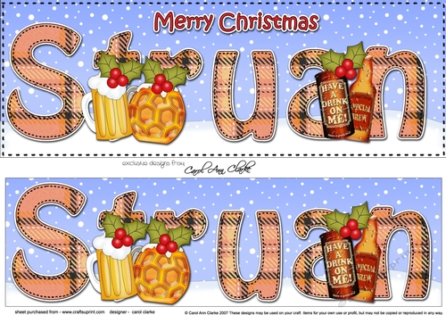 Large DL Merry Christmas STRUAN 3D decoupage 