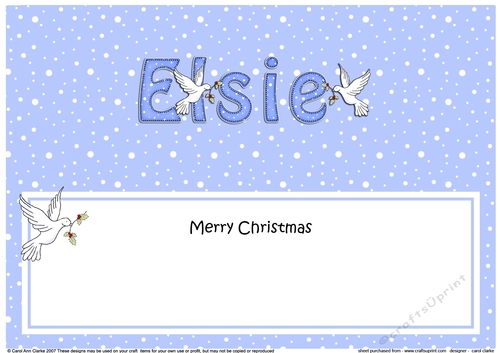 Large DL Merry Christmas ELSIE insert