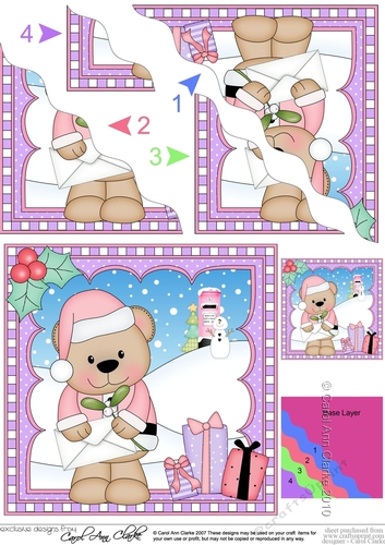 Christmas Wavey Corner Stacker - Livvy Bear has an Xmas Letter to post