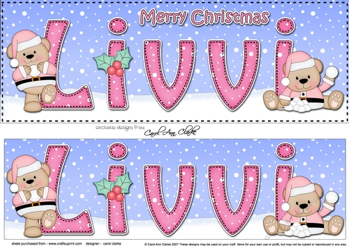 Large DL Merry Christmas LIVVI 3D decoupage 