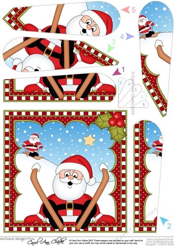 Christmas Santa Fan Pyramage Topper