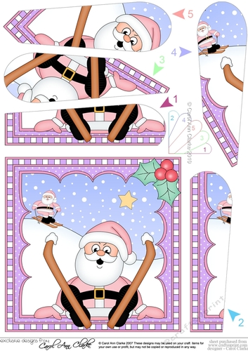 Christmas Santa Fan Pyramage Topper