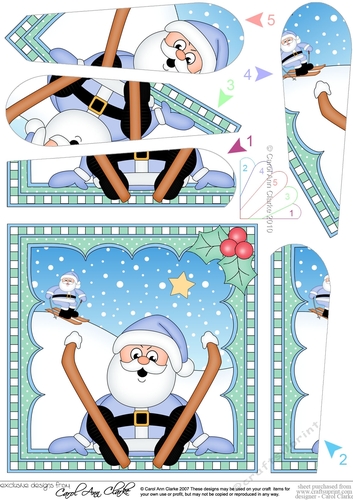 Christmas Santa Fan Pyramage Topper