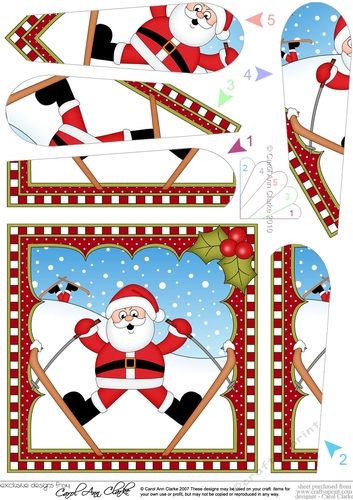 Christmas Santa Fan Pyramage Topper