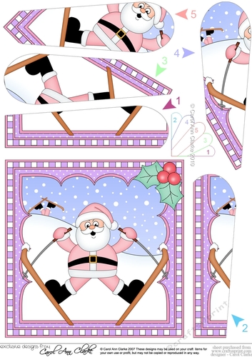 Christmas Santa Fan Pyramage Topper