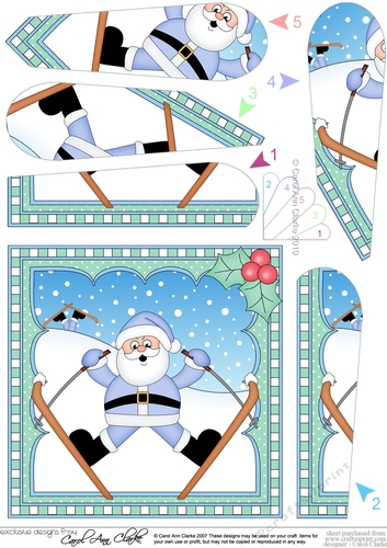 Christmas Santa Fan Pyramage Topper