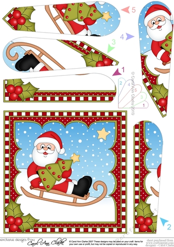 Christmas Santa Fan Pyramage Topper