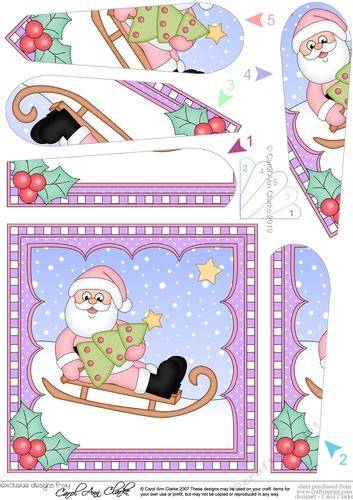 Christmas Santa Fan Pyramage Topper