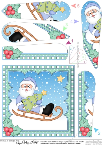 Christmas Santa Fan Pyramage Topper