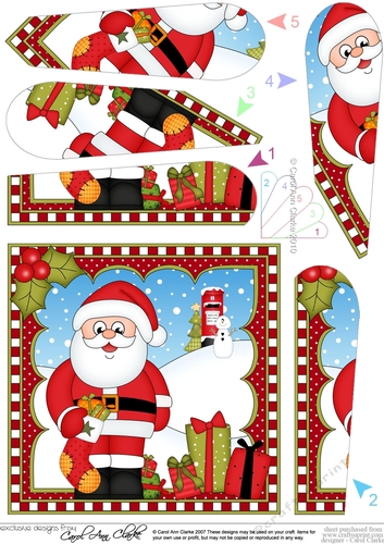 Christmas Santa Fan Pyramage Topper