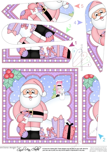 Christmas Santa Fan Pyramage Topper