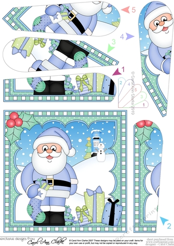 Christmas Santa Fan Pyramage Topper