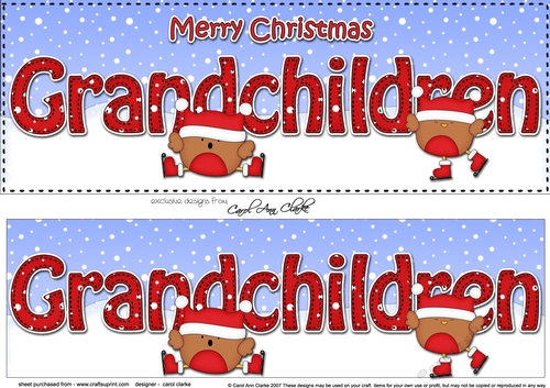 Large DL Merry Christmas GRANDCHILDREN 3D decoupage with Bobbin Robin