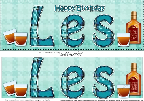 Large DL Happy Birthday LES 3D decoupage