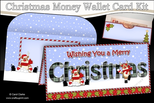 WISHING YOU A MERRY CHRISTMAS Money or Gift Wallet Card Kit