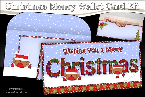 WISHING YOU A MERRY CHRISTMAS Money or Gift Wallet Card Kit