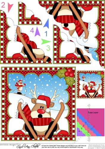 Christmas Rudolph Scalloped Corner Stacker