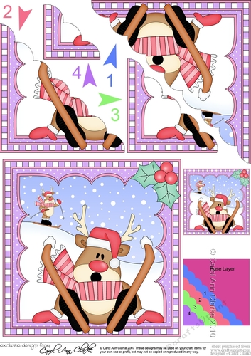 Christmas Rudolph Scalloped Corner Stacker