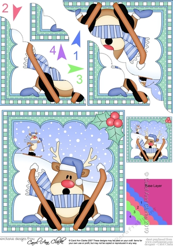 Christmas Rudolph Scalloped Corner Stacker