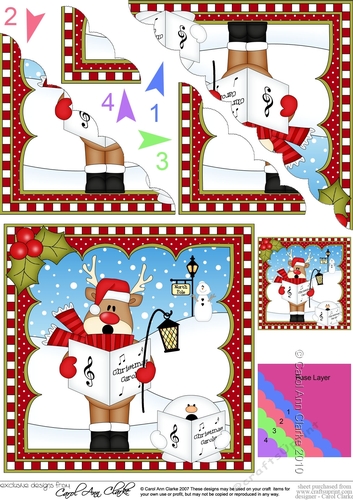 Christmas Rudolph Scalloped Corner Stacker