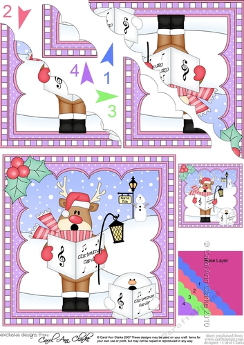 Christmas Rudolph Scalloped Corner Stacker