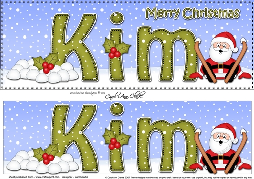 Large DL Merry Christmas KIM 3D decoupage 