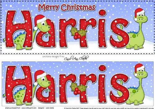 Large DL Merry Christmas HARRIS 3D decoupage 