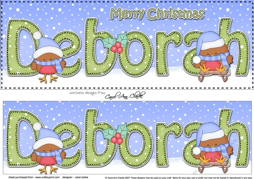 Large DL Merry Christmas DEBORAH 3D decoupage 