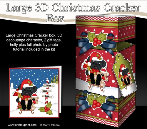 3D Large Christmas Cracker Box - Little Shih Tzu Dog