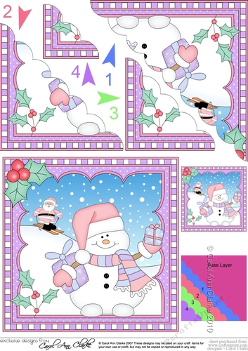 Christmas Scalloped Corner Stacker Snowman Oli