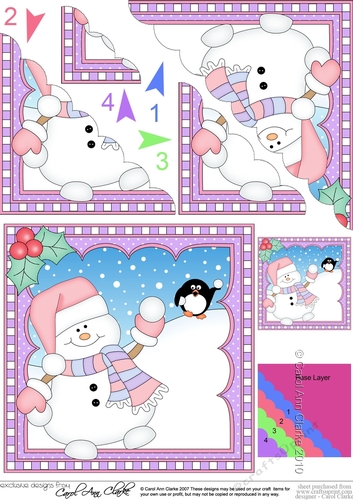 Christmas Scalloped Corner Stacker Snowman Oli