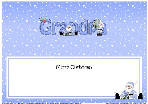 Large DL Merry Christmas GRANDPA insert with Santa