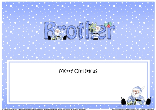 Large DL Merry Christmas BROTHER insert with Santa