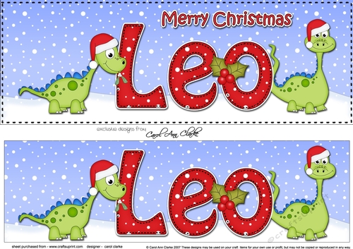 Large DL Merry Christmas LEO 3D decoupage 