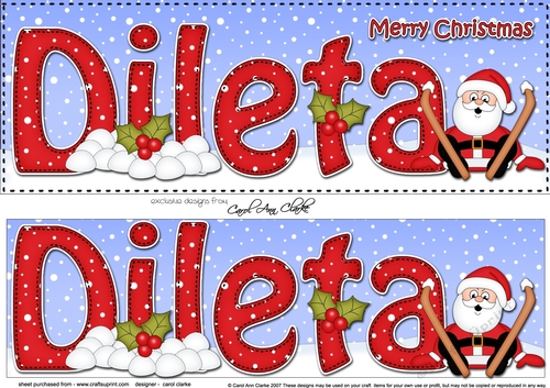 Large DL Merry Christmas DILETA 3D decoupage 