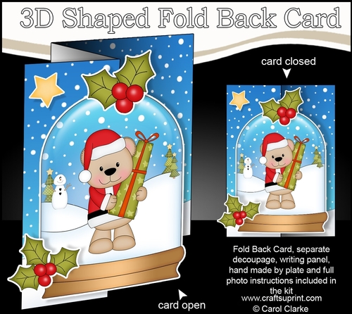 Christmas 3D Shaped No-Hole Fold Back Mini Kit - Livvy Bear has a Present