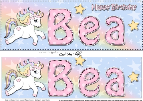 Large DL Happy Birthday BEA 3D decoupage