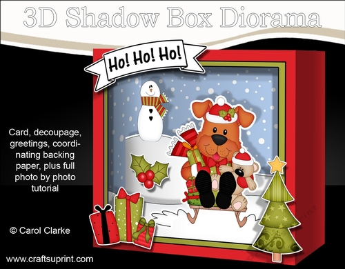 3D Christmas Diorama Shadow Box Card Mini Kit - Little Rusty Dog