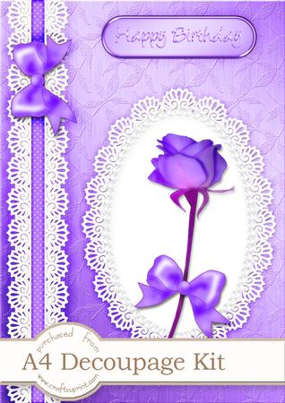 A4 Rose, Lace and Pearls 3D Decoupage Kit