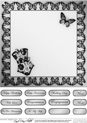 Elegant Boudoir Matching 8 x 8 Insert Panel and Greetings