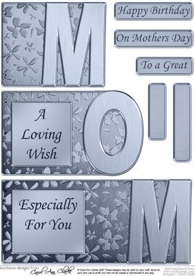 Mom Elegant Metallic Book Sheet